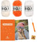 myboshi Häkelset Beanie Wakayama, Häkelset für Anfänger, inkl. No.1 Wolle, Nadel und Anleitung, Label, Häkelpaket für Anfänger, 30% Merinowolle Neonorange mit Häkelnadel
