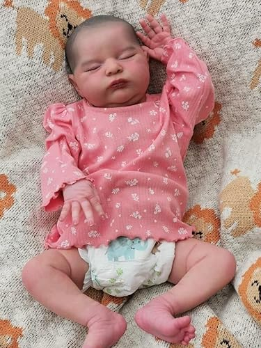 Enjoy with Love Neue 21inch Laura bereits beendet Reborn Baby Puppe Neugeborene Größe 3D Haut Hand detailliert gemalte Haut sichtbare Venen (Blue Eyes)