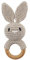 LICHENGTAI Holz Beißring Rassel Greifling Baby Spielzeug Geschenk für Neugeborene Babys Mädchen und Jungen - Kaninchen - BPA-frei, Phthalatfrei - Grey
