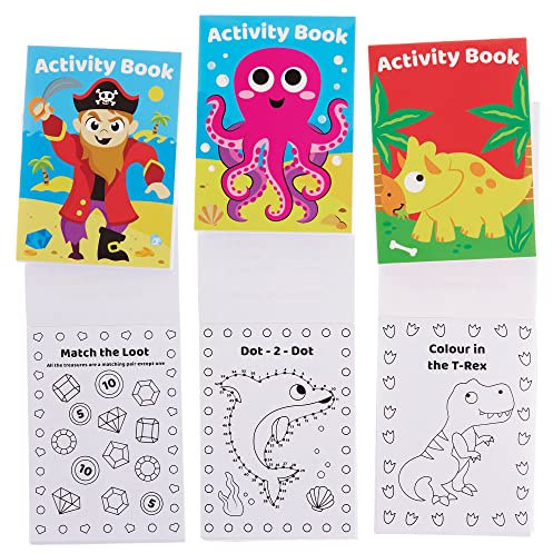 Baker Ross FX832 Mini-Activitätsbücher - 12er-Packung, unterhaltsame Aktivitätsbücher für Kinder