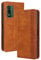 COMAKU Retro Folio Case for Nokia XR21, Premium Leather Cover with Wallet Cash Card Slot - Brown