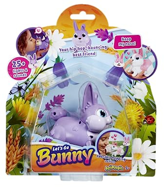 Animagic Let's Go Bunny Lila, Spielzeug für Kinder ab 5 Jahren, Interaktives Plüschkaninchen