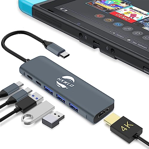 Base de conexión portátil para Nintendo Switch y OLED, adaptador USB C a HDMI para Nintendo Switch, adaptador de hub tipo C, estación de acoplamiento para TV compatible con OLED/Nintendo Switch