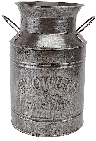 Warmhm Retro Iron Sheet Bucket Flower Pot for Arranging Flowers Vintage European Style Vase for Grunge Decor