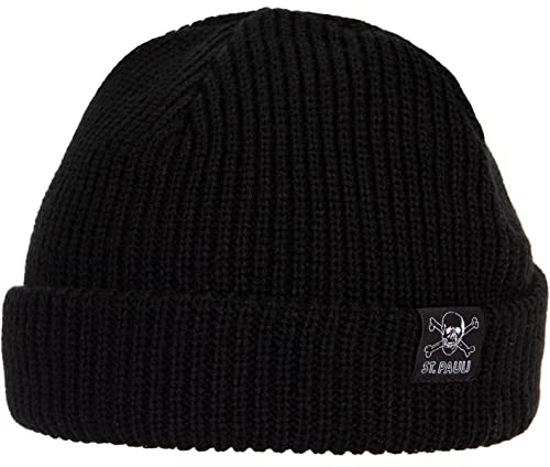 FC St. Pauli Totenkopf Fischermütze Beanie (one Size, Black)