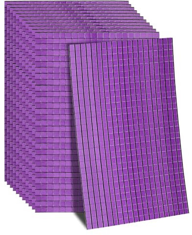 sourcing map 7200 Stück Glas Spiegel Disco Ball Fliesen Selbstklebende Lila Spiegel Mosaik Fliesen 5 x 5mm für Disco Ball, DIY Handwerk, KTV Dekoration 12 Blatt