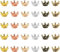 NATOSU 30 Stück Kleine Goldene Kronen 6 Farben Mini Krone Charms, zum Basteln DIY Krone Schmuck, Vintage Tibetischen Stil Legierung Perlen Kappe Anhänger Charms