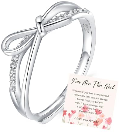 Damen Ringe Silber 925 Sterling Silber Ringe für Damen Cubic Zirkonia Knoten Ringe Silber Daumen Einstellbare Ringe S925 Silber Ringe für Damen Silberring Damen 925 Silber