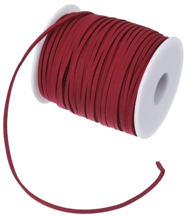 PATIKIL Wine Red Faux Leather Suede Lace Cord, 0.1 x 49 Yards, Classic, For DIY, Gift And Bouquet Packaging