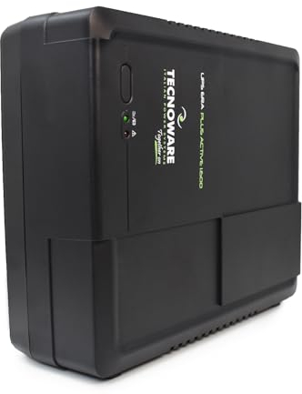 Tecnoware UPS ERA PLUS ACTIVE 1600, Protezione Blackout per PC, Mac, Console Gaming, AVR Stabilizzatore, USB, Schuko, Software Manager, Silenzioso, Batteria 12V 11Ah, 1600VA, Pronto all'uso