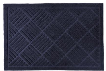 Emma Barclay Non Slip Easy Care Absorbant Door Mat Rug (60x40cm) (Navy Cross Hatch)