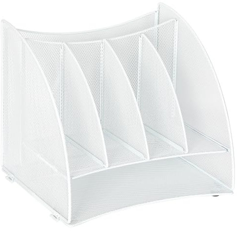 TQVAI Letter Tray Desk Tidy Organiser Document Holder Paper Storage Organiser Magazine File Holder, White