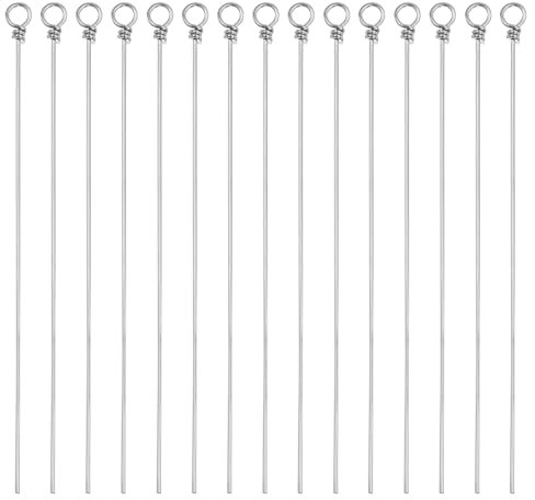 PATIKIL Fishing Looped Spinner Shaft 70mm/2.76, 100Pcs Stainless Steel Looped Wire Spinner Baits Fishing Lure Making Supplies Rigs for Freshwater Saltwater Bass Walleye Salmon Catfish