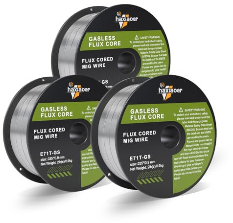 haxiaoer Filo Animato per Saldatura MIG Senza Gas Flux 0,9mm 3kg per Saldatrice No Gas, Cavo Universale per Saldatura MIG MAG, E71T-GS, D100
