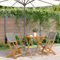 FENLAX 3-TLG. Bistro-Set Grau Poly Rattan und Massivholz Terrassetisch Gartenmöbel Set Gartengarnitur Gartentisch mit Stühlen Klapp Möbel Outdoor Möbel Terrassenmöbel Esszimmergruppe