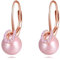 VONALA Amerikanische IndianPearl Ohrringe für Frauen - 925 Sterling Silber Rose Gold Überzogen - Hypoallergene Rosa Perle Ohrringe - Eleganter Schmuck Geburtstagsgeschenk für Mutter