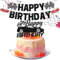 Black Happy Birthday Banner, Happy Birthday Cake Topper Race Car Birthday Banner Checkered Flag Race Banner Car Birthday Party Decorations Happy Birthday Sign Racing Themed Party Supplies