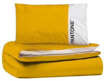 Osama Home Pantone™ Bettwäsche-Set für Einzelbett, aus Baumwolle, bestehend aus Bettbezug 155 x 200 cm, Umschlag 40 cm + Kissenbezug 50 x 80 cm, Bettbezug für Einzelbett