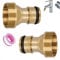 2 PCS Threaded Mixer Hose Adaptor Pipe Joiner Fitting, Hot Water Tap Hose Connector for Indoor Bathroom Garden Hose Pipe Tap Connector Adapter for Kitchen Sink Tap, 22mm & 24mm Threaded Tap