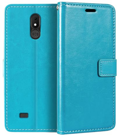 Custodia Portafoglio in Pelle PU Compatibile con Brondi Amico Vero 4G, Cover con Chiusura Magnetica, Tasche per Carte e Funzione Stand (Azzurro chiaro)