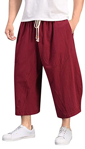 Shorts Herren Sommer 3/4 Baggy Bermuda Leichte Hose Kurze Hosen Jogger Caprihose Sweatpants Einfarbige Mit Taschen Dreiviertel Sommerhose Yoga Strand Arbeitshosen Pants