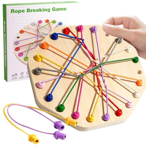 MACULPER Brainy Knots Spiel,Knoten Logik Spiel,Seil Puzzle Spiel Brettspiel,Strategie Brettspiel,Puzzle Knobelspiele für Spielzimmer und Klassenzimmer,Familienspiele 2 bis 4 Spieler Kinder Erwachsene