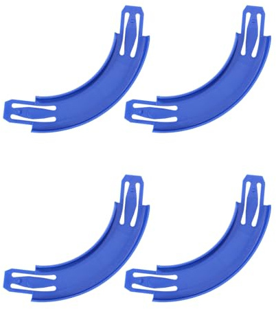 4stk Biegen Bahn Zubehör für Hot Wheels, 90 Grad Gebogene Bahn Track Builder ABS Rennstrecken Komponenten Teile für Spielzeugautos Kompatibel mit Hot Wheels (Blau)