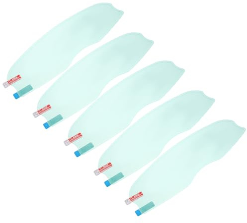 Mikinona 5pcs Anti Fog Visor Shield Film for Motorcycle Helmets and Visors, Pet Material with Rainproof Coating, Lightweight Protective Rain Film for Safe Riding