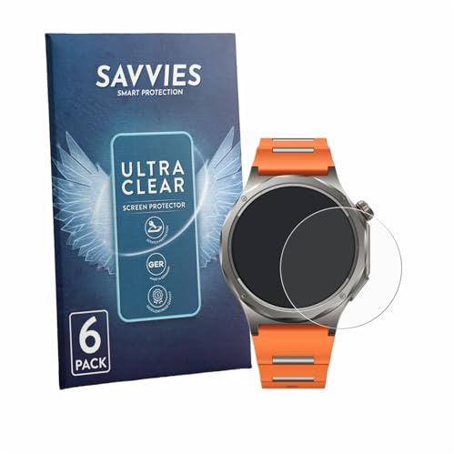 Savvies 6 Stück Schutzfolie für Oppo Watch X3 Displayschutz-Folie Ultra-Transparent