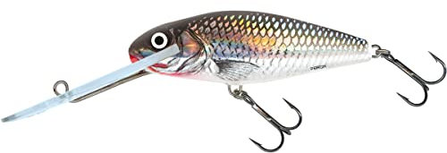Salmo Perch Super Deep Runner Wobbler 12cm- Jerkbaits für Hecht, Zander, Barsch, Hechtköder, Hechtwobbler, Barschwobbler, Farben:Holographic Grey Shiner