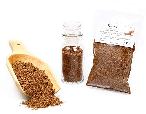 Kümmel gemahlen, Brotgewürz, Backzutaten, für Kohlgerichte und Kartoffelgewürz, zum Brotbacken, Kümmelpulver, Premiumqualität, glutenfrei, 40g