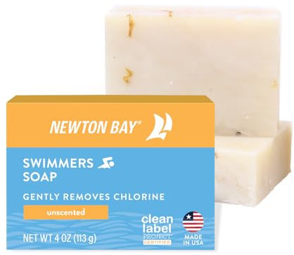 Newton Bay Swimmer's Soap – Savon naturel à base d'aloe vera pour laver délicatement le chlore après la baignade, NTBBARSWIMS2, 2-Pack of 4 Ounce Soap Bars, 1