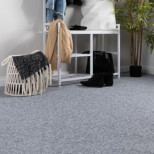 Steffensmeier Teppichboden Meddon Meterware | Auslegware für Kinderzimmer Wohnzimmer Schlafzimmer | Grau, Größe: 200x200 cm