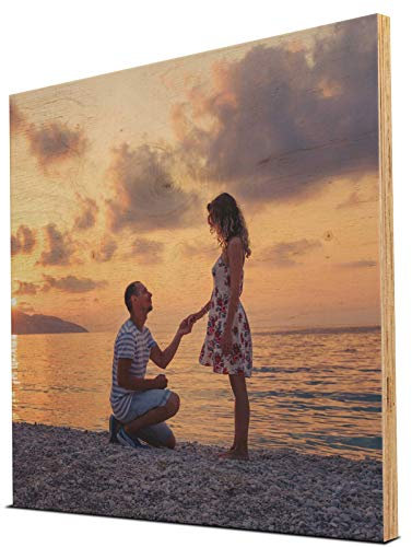 wandmotiv24 Holz-Wandbild - Foto auf Holzplatte mit Online-Vorschau - personalisierte Wanddeko - Holzbild mit Wunschmotiv - Fotogeschenk - 40x40 cm