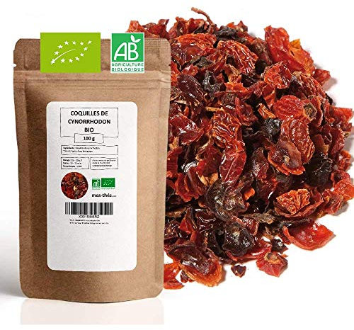 Coquilles de cynorrhodon Bio - Herbes en vrac - 100g (40 tasses) - 100% Agriculture Biologique - Mes-Thés