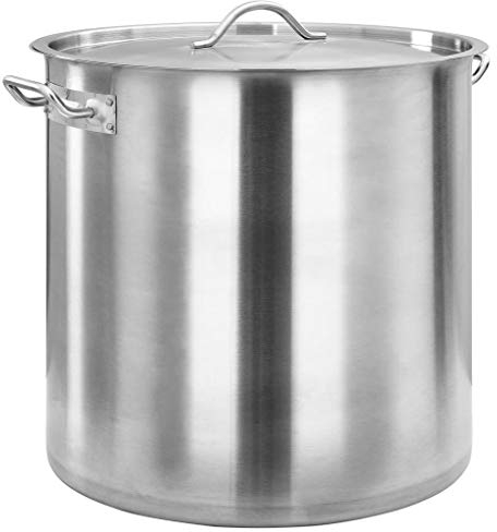 vidaXL Olla Marmita Cazuela con Tapa Cocina Hotel Hacer Sopas Cacerolas Cocinas de Inducción Cocción Lenta de Acero Inoxidable 71 L 45x45 cm