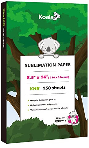 Koala Sublimation Paper 150 sheets 8.5x14 inches for Heat Transfer DIY Gift Compatible with Inkjet Sublimation Printer 105gsm