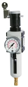 RIEGLER FU 824-1 FUTURA Filterregler mit Polycarbonatbehälter, Schutzkorb und Manometer, Vollautomatisch, Baugröße 2, 0,1-1 bar, G 1/2
