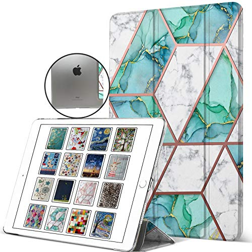 DuraSafe Cases Carcasa Trasera rígida Impresa para iPad Pro 12.9 1 Gen 2015 [iPad 12.9 1st ] A1652 A1584 Trifold Impresa, Color Verde mármol