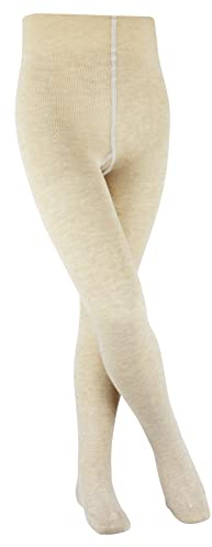 FALKE Unisex Kinder Strumpfhose Family K Ti nachhaltige Baumwolle dick einfarbig 1 Stück, Beige Sand Melange 4650, 170-176
