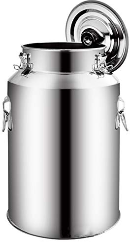 201 Edelstahl Milchkanne Milchtransportfässer Weinkübel Eimer Milchkännchen Tote Krug Mit Versiegeltem Deckel Schwerlast Teekanister Zur Lagerung Von Flüssigkeiten (Silber),6L