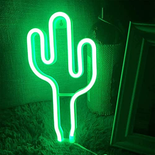 ENUOLI Cactus LED Segno al neon Cactus Luci al neon Green NEON Light Battery batteria o USB Gestione della luce notturna Luci a LED Decorazione della parete per le ragazze Camera da letto Soggiorno R