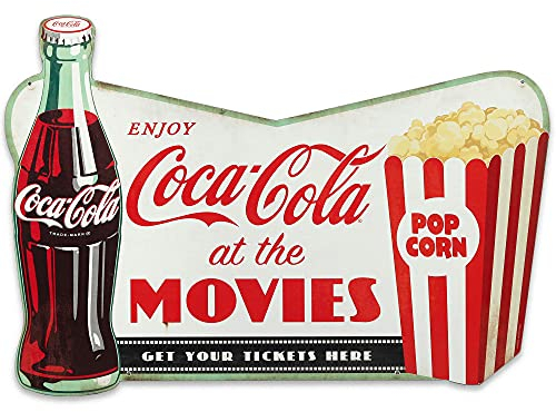 Open Road Brands Letrero de película Coca-Cola, decoración de pared de película de Coca-Cola vintage para sala de teatro, sótano o sala de estar