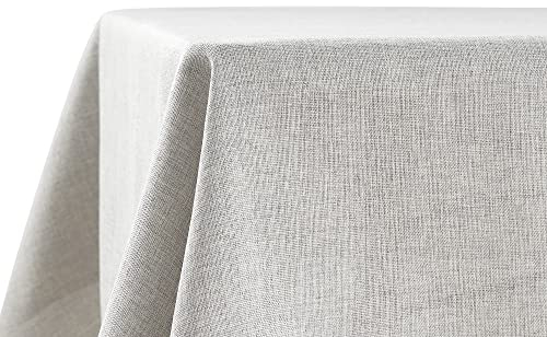 Decomira Tischdecke wasserabweisend Leinen-Optik - Fleckschutz, abwaschbar - Garten-Tischdecke Outdoor, Tischtuch Esstisch - Grau - 150x150 cm