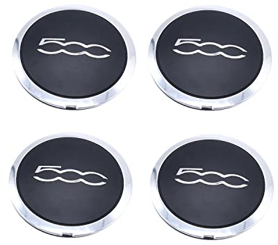 4X Nabendeckel Felgendeckel Radkappe Radnabendeckel mit Chromrand für FIAT 500 51884863