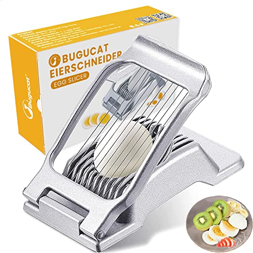 Bugucat Eierschneider Edelstahl, Eierteiler für Hartgekochte Eier Egg Slicer Splitter Chopper Eischneidewerkzeug für Gekochten Eiern,Erdbeeren,Pilzen,Salat,Weiches Obst Spülmaschinenfest