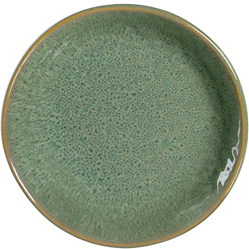 Leonardo Matera 018372 - Plato de cerámica (1 unidad, apto para microondas, apto para lavavajillas, color verde, 16,3 cm de diámetro), color verde