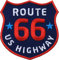2 x Route 66 US Highway gestickt 60 x 61 mm/USA Amerika Road Tour Caravan Van Life/Abzeichen Aufbügler Aufnäher Flicken zum Aufbügeln Aufnähen auf Kleidung Rucksack/Club of Heroes