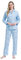 Amaxer Femmes Deux Pièces Pyjama Coton Pyjama Set Manches Longues Nightwear Home Suit Sleepwear et Pyjama Pants Lounge Sets,Fleur Bleue,S