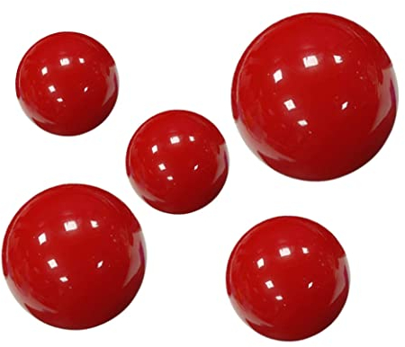 SunaOmni Edelstahl Hohl Rote Kugel Reflektierend Glatte Kugel für Garten Ornament 5 Stück